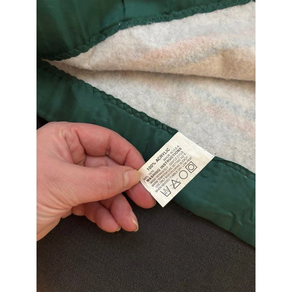 Acrylic striped blanket vintage mallard duck hunting twin satin binding